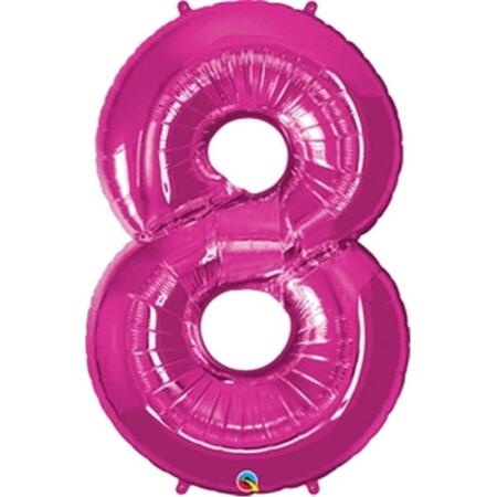 ANAGRAM 42 in. Number 8 Magenta Shape Air Fill Foil Balloon 87848